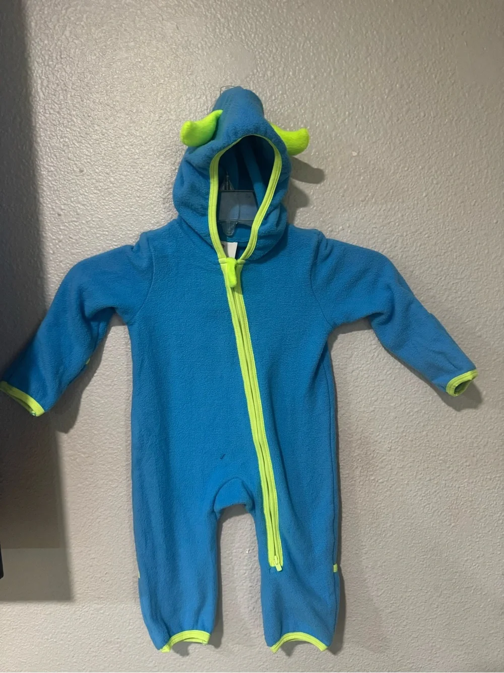 PAT PAT Blue Monster Warm Baby Fleece Hooded Halloween Costume size 3-6M